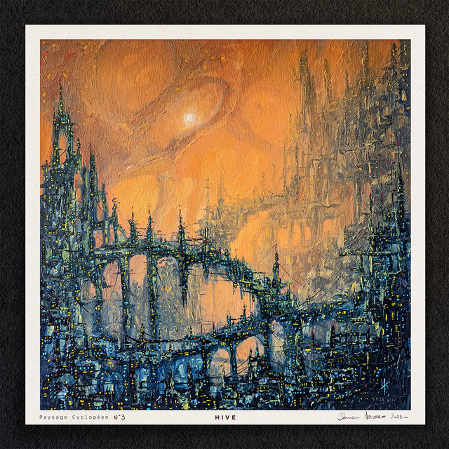 #0106-Paysage Cyclopéen N°3 - HIVE - PRINT - peintures à l&#039;huile