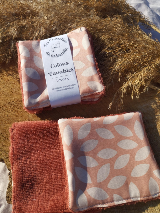 Lot de 5 cotons lavables - motif tapis d&#039;automne