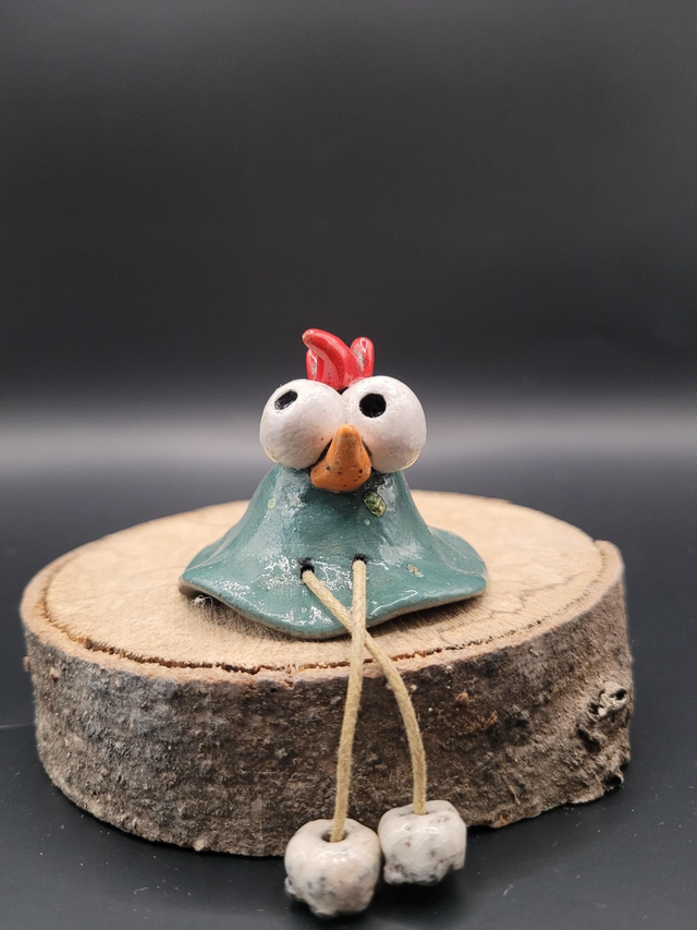 Poulette CELESTE, céramique, artisanale, pièce unique