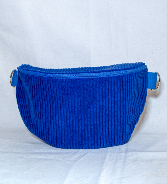 Banane en velours côtelé bleu dur