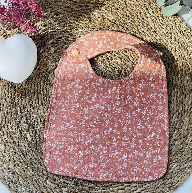 Bavoir bébé fleuris personnalisable 0/6 mois 