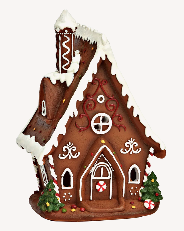 Peperkoekhuisje gingerbread huisje met LED, bruin