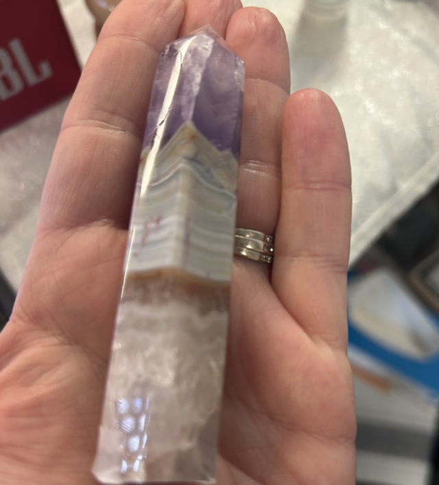 Pointe en améthyste et en agate 