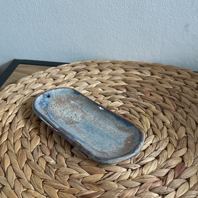 Porte encens main Fatma bleue 