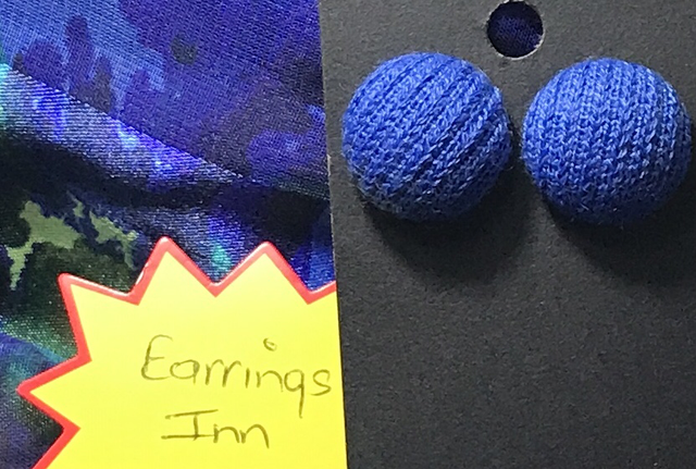 Blue Fabric Studs Plain - FSP09