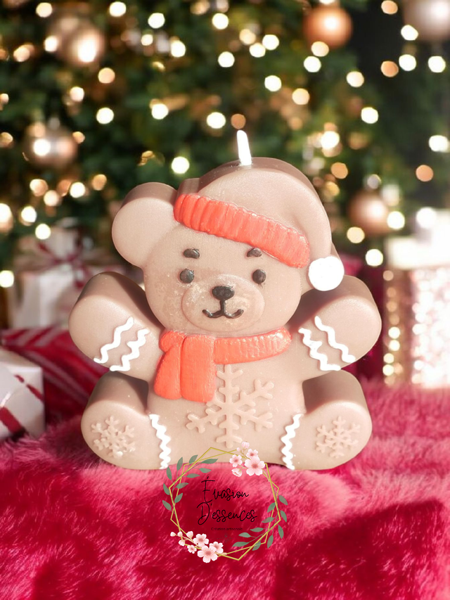Bougie Ourson de Noël Rocher Praliné