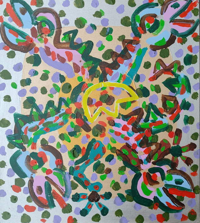 Smoki 46x41 akryl płótno 2018