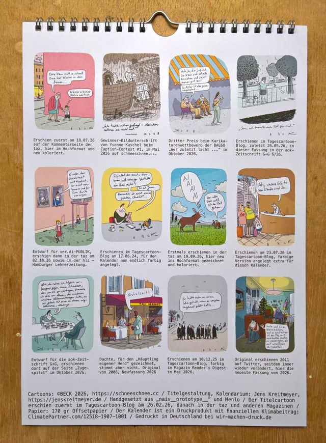 2027 Cartoon-Kalender