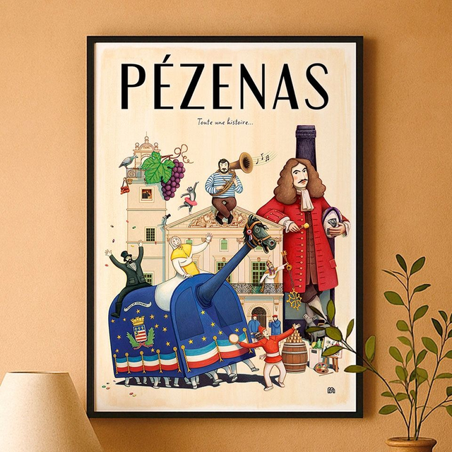 PÉZENAS, Toute une histoire : 50x70 cm  ✦ Édition LIMITÉE ✦