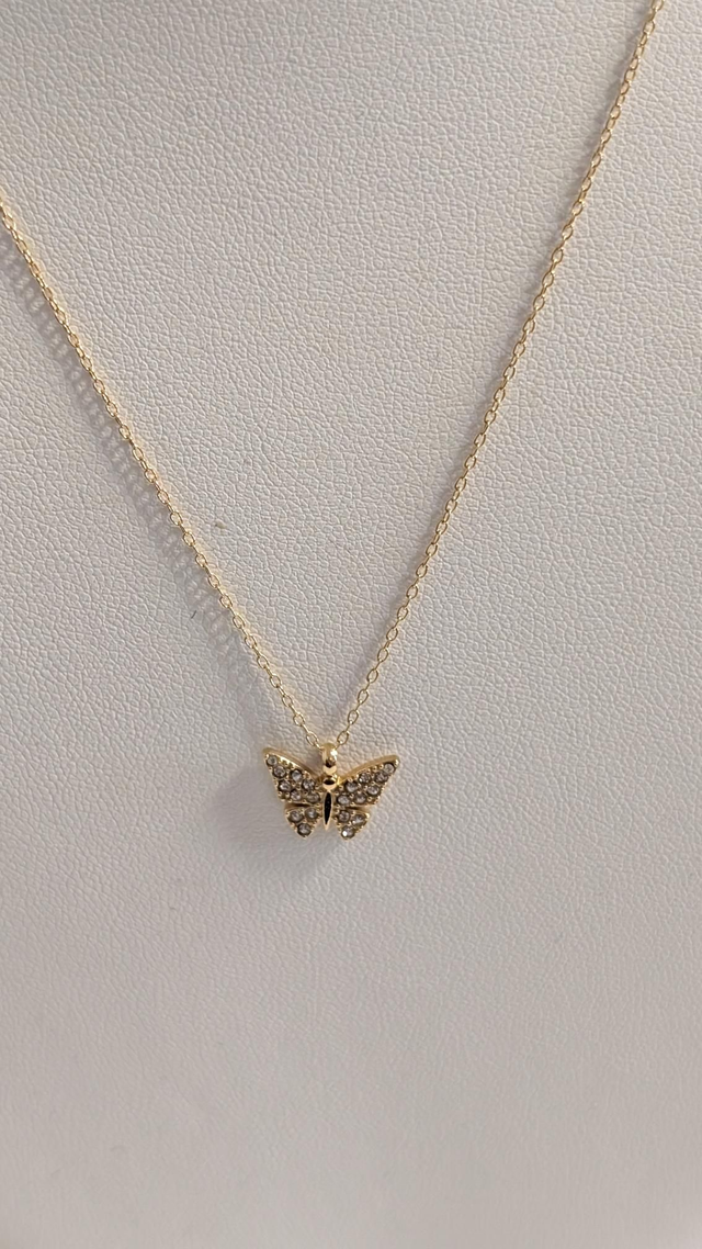 Collier papillon doré