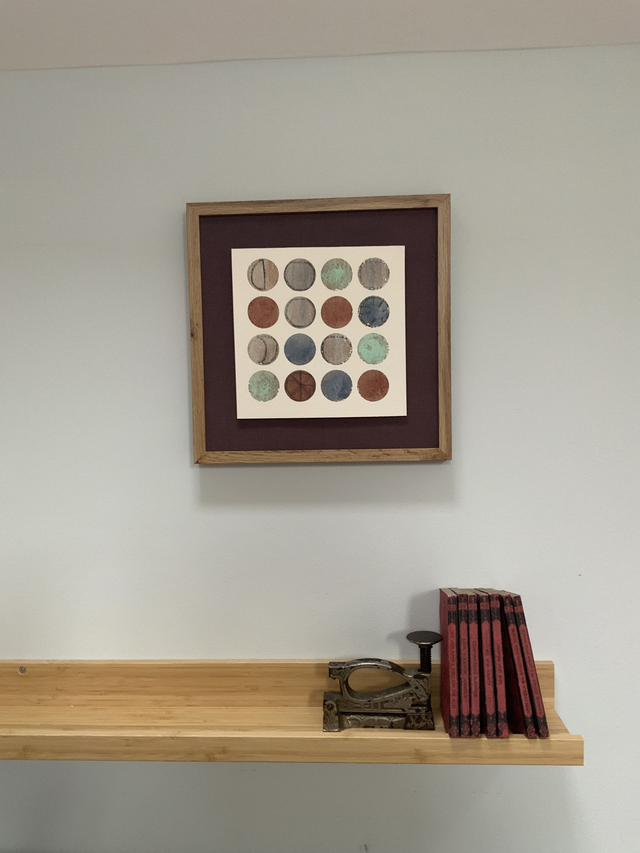 DOTS 1 - Mono Screen Print with Copper, Indigo, Avocado & Oak Gall Inks