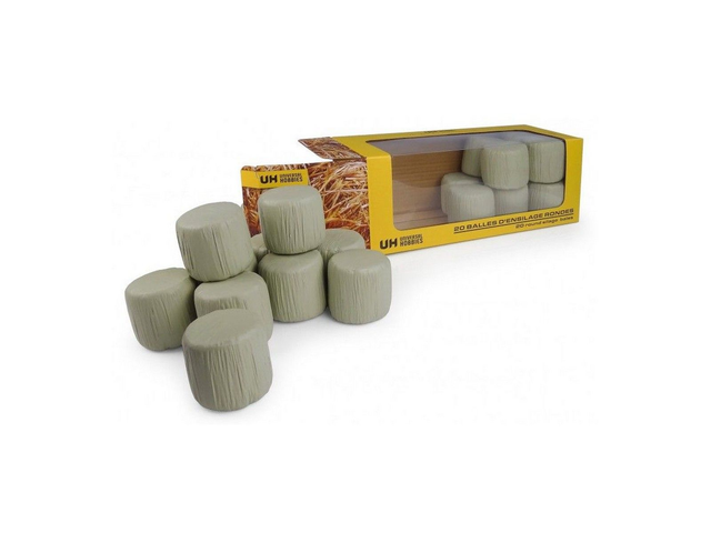 20 Balles rondes d'ensilage enrubannées vertes Universal Hobbies UH7231 1/32