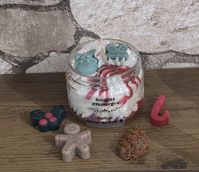 Bougie Artisanale Gourmande Épices de Noël n°59 - env. 150g - Création Unique