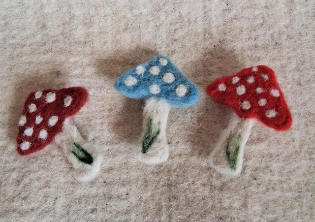 Needle Felt Fly Agaric Mushroom Brooch – Cottagecore Woodland Pin