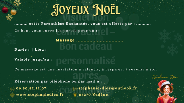 Bon cadeau Noël personnalisable 60€