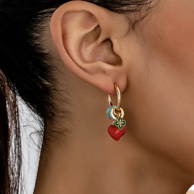 Lucky heart charmed hoops
