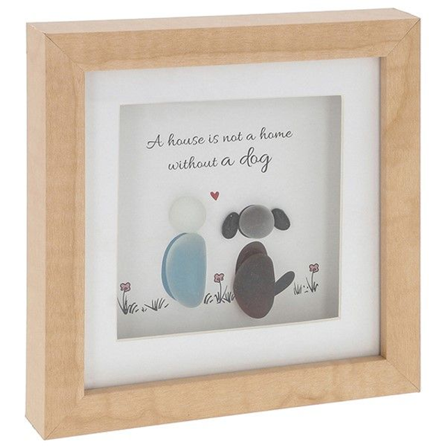 A House Is Not a Home Without a Dog Pebble Glass Plaque – Dog Lover Gift