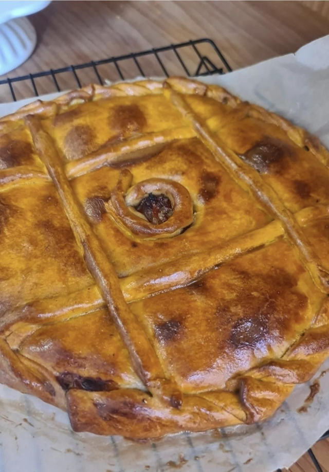 Empanada de raxo y castañas