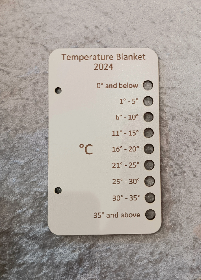 Crochet/knitting temperature blanket colour chart