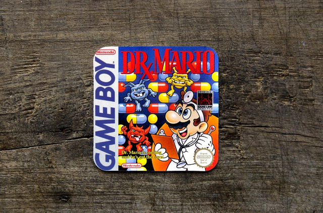 Nintendo Gameboy Dr Mario Printed MDF Coaster