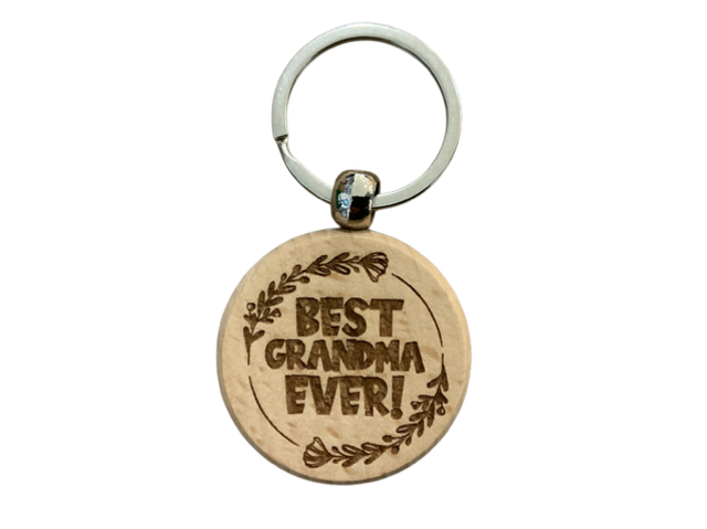 Best Grandma Ever (Botanical Vine Design) Double Sided Keyring