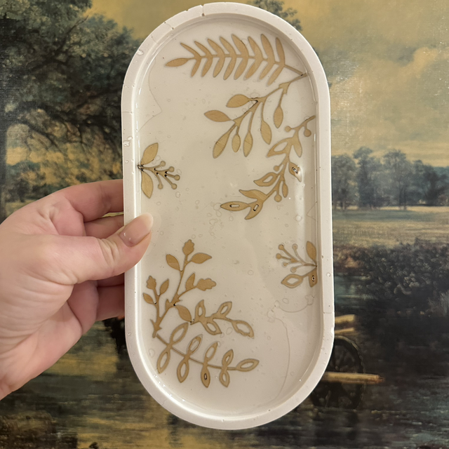 BOTANICAL JESMONITE OVAL TRAY
