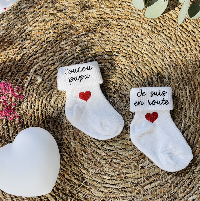 Chaussettes bébé Annonce de grossesse personnalisable 