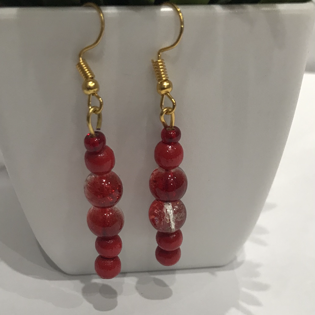 Red Dangling Earrings-RDE3788