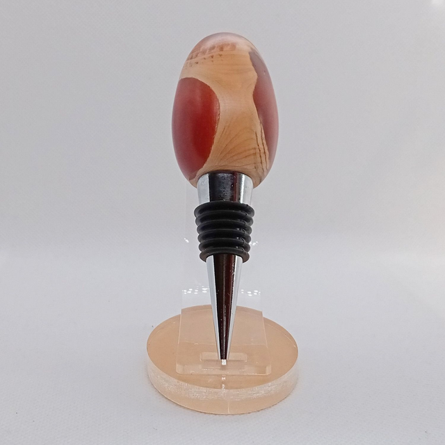 Bouchon en If et résine rouge brun