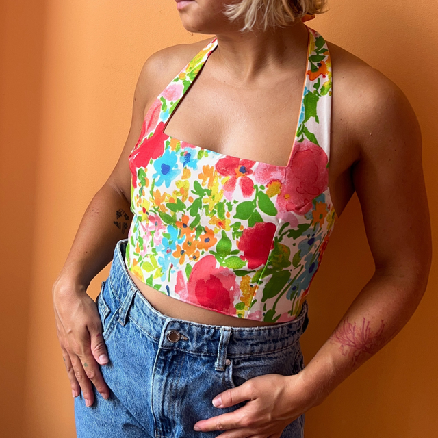 Crop top reversible "Bouquet" - L/XL