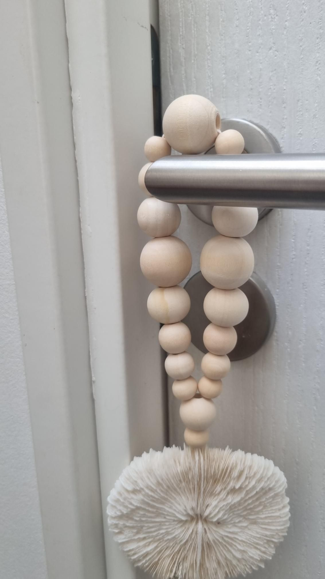 Embrasse corail pompon beige