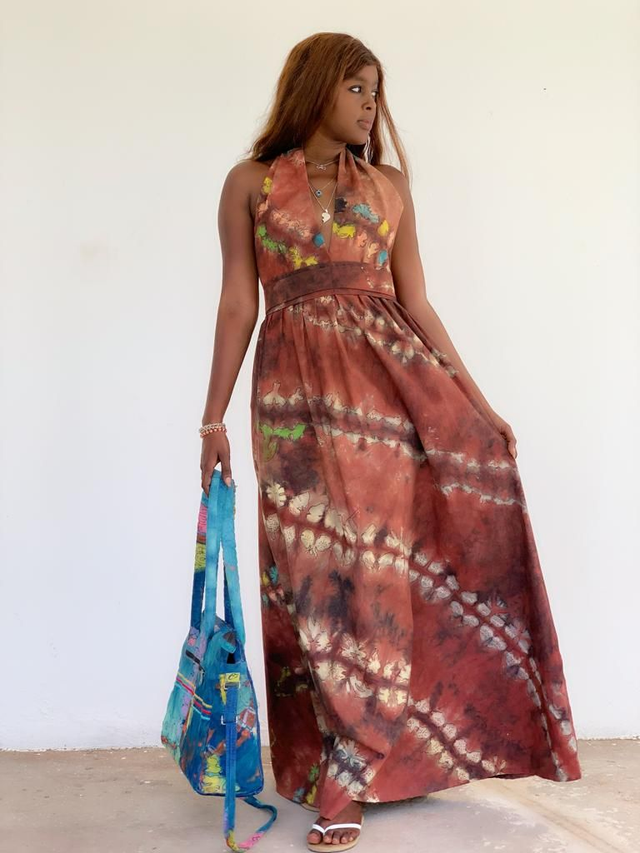 KLOMA ART COLLECTION  -  BROWN DRESS - Nacked Back Taille 40  