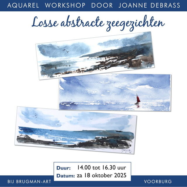 18-10-2025 Aquarel workshop - Losse abstracte zeegezichten bij Brugman, 14.00 -16.30 u