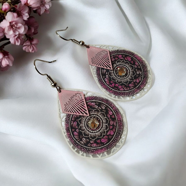 Boucles d&#039;oreilles rose
