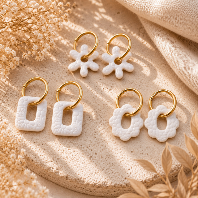 Pampilles blanches florales – Élégance &amp; douceur 