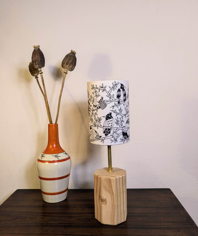 Abat-jour "Oiseaux" Vert