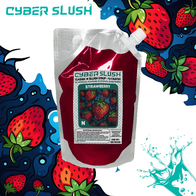 CyberSlush Strawberry Syrup for Ninja® Slushi - Natural Flavour / Natural Sweetness - 1L