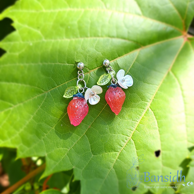 Boucles d'oreilles Fraises