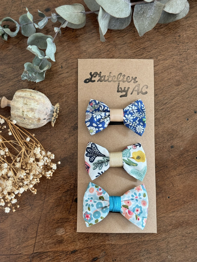 Lot de 3 barrettes anti-glisse nœud 