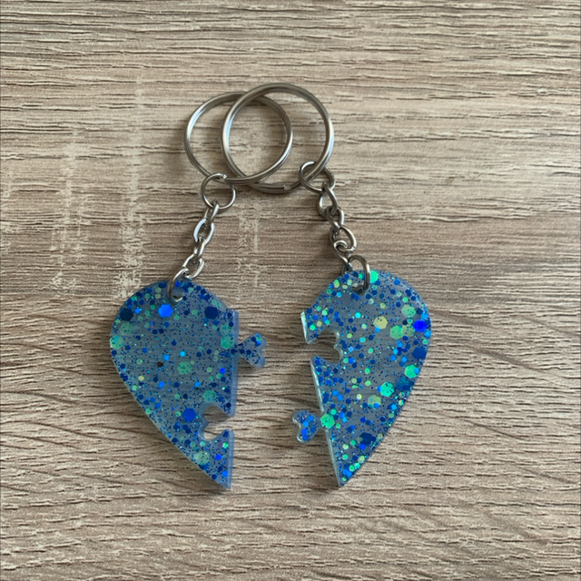 Porte-clés duo cœur