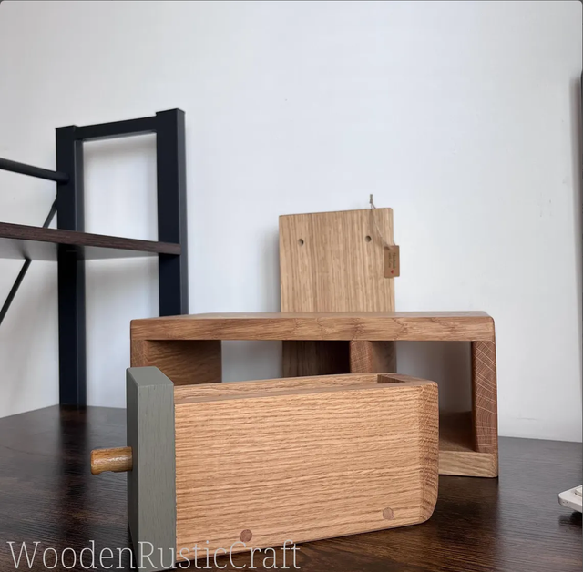 Oak Bedside Wall Cabinet with Drawer