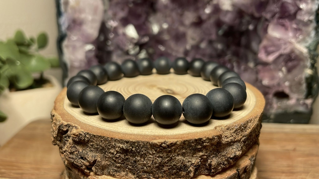 Bracelet ONYX NOIR MATE 10mm HOMME