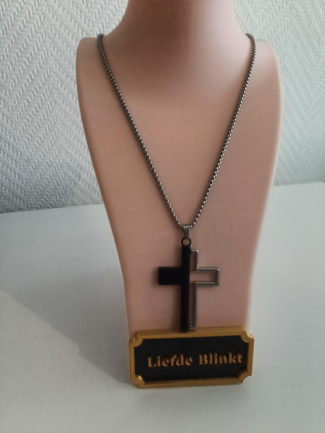 2 kleurig kruis zilverkleurig