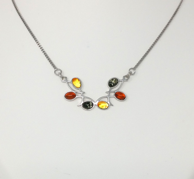 COLLIER AMBRE VERITABLE ARGT 925/1000 DEMI CERCLE 3170096RH