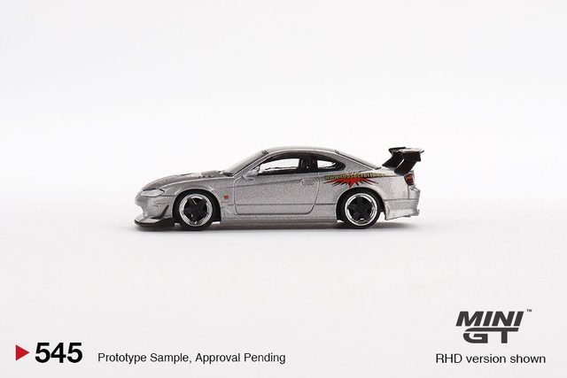 MGT00545 Mini GT 1/64 Nissan Silvia Top Secret (S15) Silver Red (RHD)