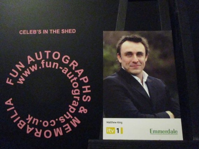 Matthew Healy (Matthew King) Original Emmerdale Yellow &amp; White Itv1 Logo Cast Card