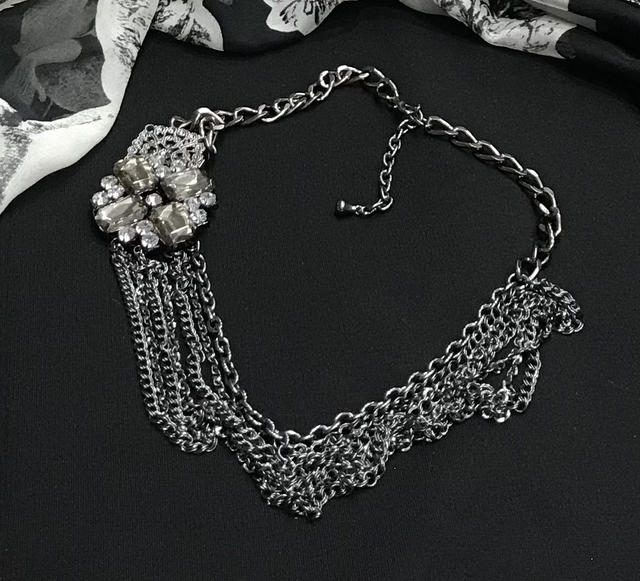 Dark Silver Colour Vintage Necklace- NEC31