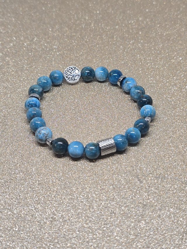 Bracelet Apatite bleue en 0,8 cm