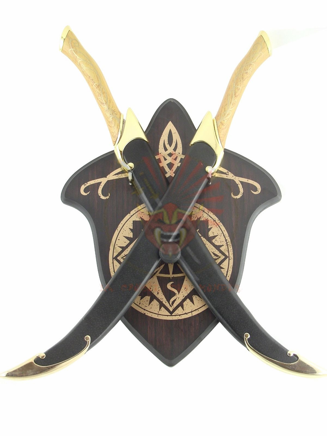 Le Seigneur des Anneaux Sabre Legolas Epee Dague + Fourreau + Plaque Murale