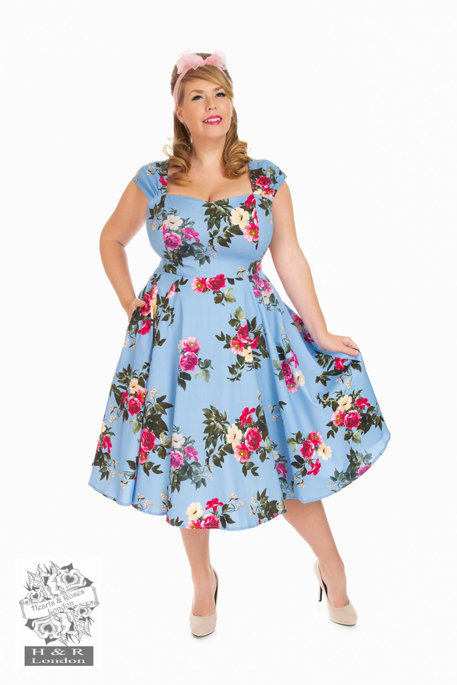 Kellomekko, Jolene Floral Swing Dress, Koko 6XL, 1130861